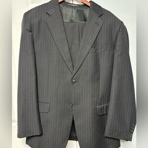 Classic Black Pinstripe Men's custom suit